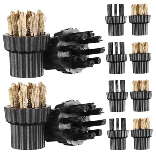 POPETPOP 12個 家用清掃機器用交換ブラシヘッド 多機能クリーニングアクセサリー 蒸気クリーナー対応 耐久性ある毛質 精密機器や工具用に